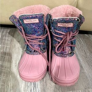 London Fog Size 1 - Pink Girls Rain/Snow Boot